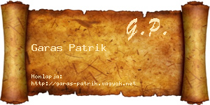 Garas Patrik névjegykártya